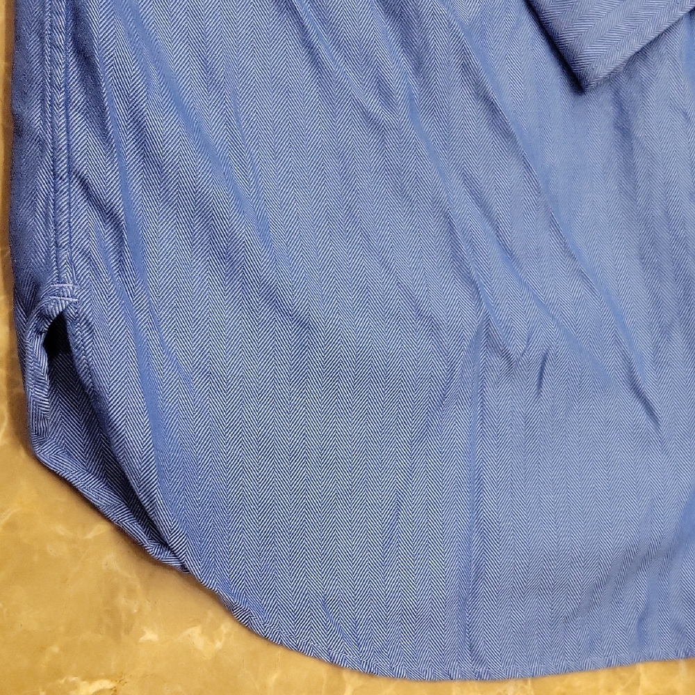 John W. Nordstrom Classic Indigo Button-Down 100% Egyptian Cotton Shirt, 17/35 - Picture 11 of 13